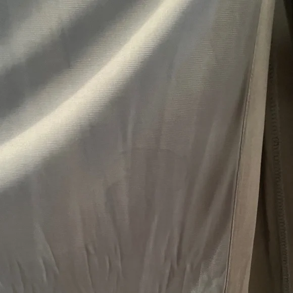 David's Bridal - Crisscross Off-the-Shoulder Mesh Dress - Steel Blue, Size 6 - Picture 7 of 10